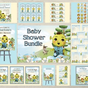 Boys Shrek Baby Shower Bundle, Boys Baby Shrek Shower Complete Bundle, Shrek Baby Shower Invitation Bundle