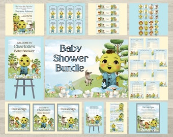 Boys Shrek Baby Shower Bundle, Boys Baby Shrek Shower Complete Bundle, Shrek Baby Shower Invitation Bundle