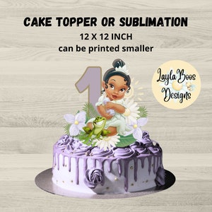 ティアナの1歳の誕生日ケーキトッパー：編集可能で印刷可能（デジタルダウンロード）