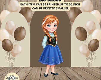 Anna Cut Out, Frozen Big Decor, Printable Stand Up Prop (Digital Download)