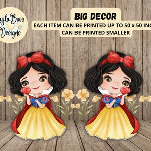 Fairytale Big Decor Cutout, Snow White Cutout, Instant Digital Files, Snow White Decor, Fairytale Decor, Snow White Big Decor, Princess PNG