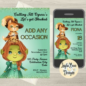 Fiona Shrek Birthday Invitation: Funny Hen Party Invite (Digital)