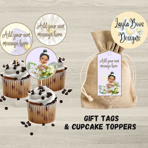 Tiana Birthday Party Decor, Tiana Gift Tags, Tiana Cupcake Toppers, Tiana Thank You Tags, Tiana Party Decor