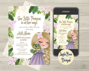Rapunzel Baby Shower Invitation: Tangled Princess Decor (Digital Template)