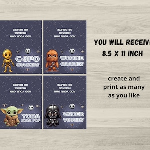 Editable Star Wars Tent Labels, Star Wars Bottle Labels, Star Wars ...