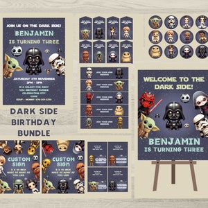 Editable Star Wars Birthday Party Bundle: Invitation, Sign, Tags (Digital Download)