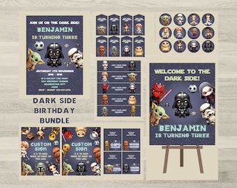 Editable Star Wars Birthday Party Bundle: Invitation, Sign, Tags (Digital Download)