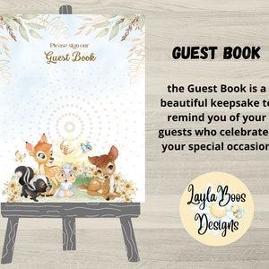 Blue Bambi Guest Book: Party Keepsake (Digital Download)