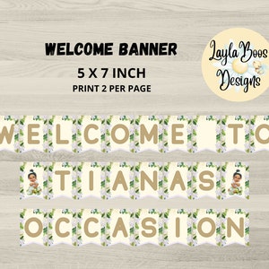 Tiana Welcome Banner: Princess Party Bunting (Digital Download)