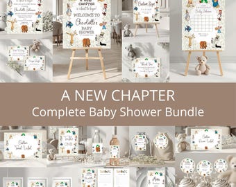 Kit per baby shower "Un nuovo capitolo", a tema personaggi delle fiabe (download digitale)