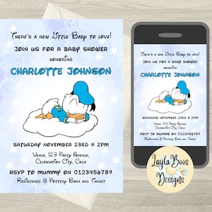 Donald Duck Baby Shower Invitation (Digital Download)