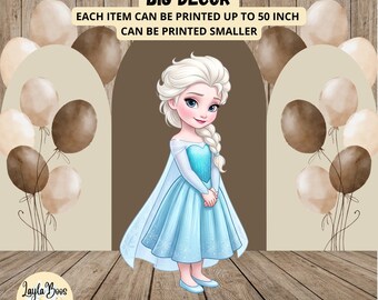 Elsa Cut Out, Frozen Big Decor, Printable Stand Up Prop (Digital Download)