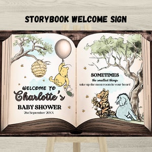 Winnie Storybook Baby Shower Welcome Sign (Digital Download)