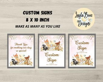 Bambi Birthday Signs: Custom Baby Shower Decor (Digital Download)