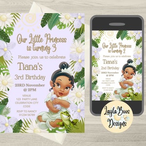 Floral Princess Birthday Invitation: Lilac Tiana Theme (Digital Template)