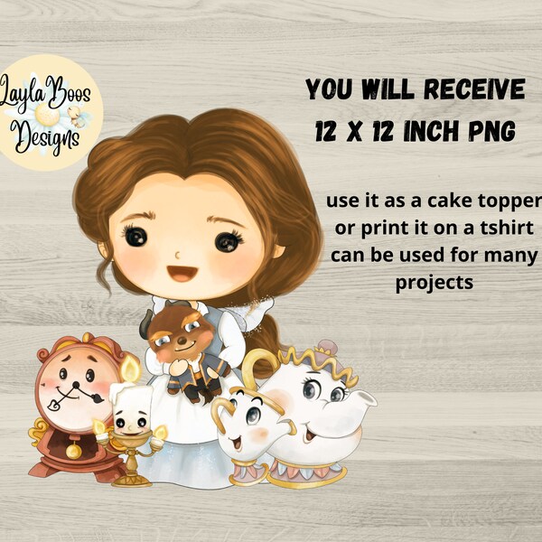 Princess Belle Printable Cake Topper - Etsy