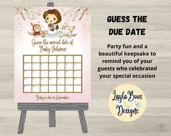 Princess Belle Baby Shower Game: Guess Due Date (Digital Download)