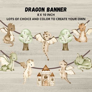 Mythical Dragon Party Banner, Dragon Banner, Dragon Bunting, Dragon Party Decor, Dragon Birthday Decor, Dragon Baby Shower Decor