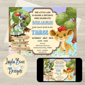 Lion King Birthday Invitation: Simba Party, Any Age (Editable Template)