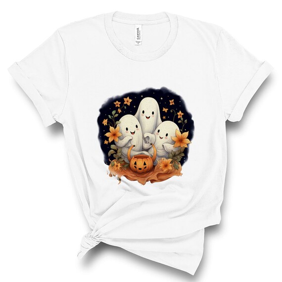 Happy Halloween, Retro Spooky Season, Floral Ghost Shirt, Halloween Ghost Tshirt, Floral Ghost Shirt, Halloween Crewneck Tshirt
