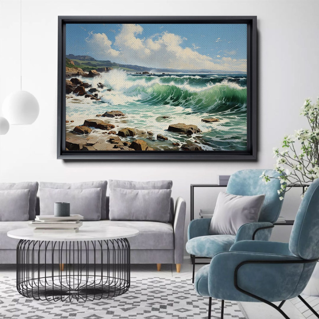 Antique Coastal Bathroom Art Print Waves Art Print Waves Etsy