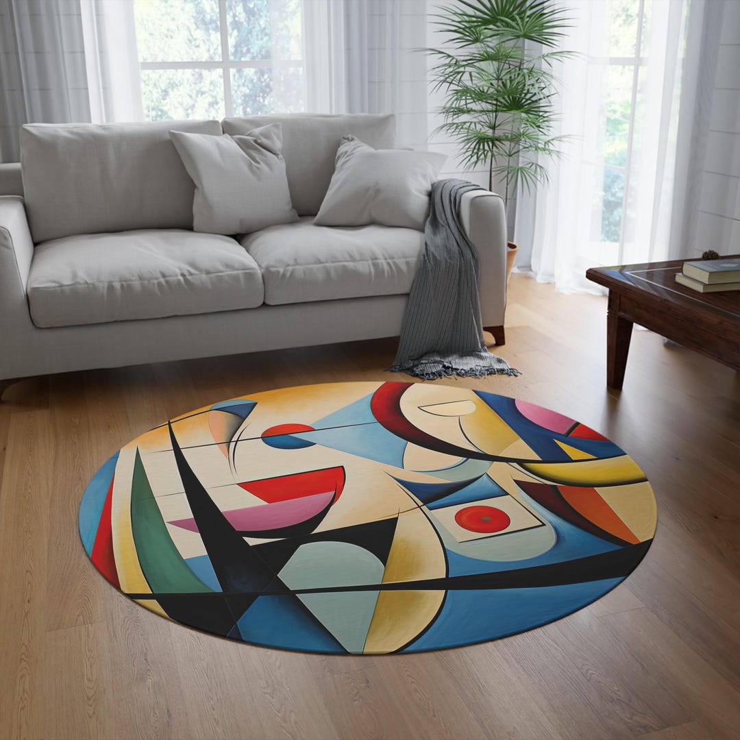Kandiski Rug Throw Rug Inspired by Vasilij Kandinskij, Modern Carpet, Abstract ...