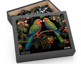 Crow Jigsaw Puzzle, William Morris Inspired Raven, Gothicore