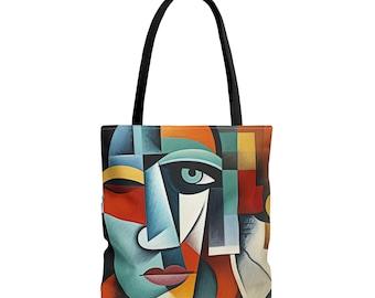 Tote Bag Inspired by Pablo Picasso, Cubist Travel Tote Sack, Surrealism, Work Tote Purse, Stylish School City Tour Bag #0365 AMSBAG1TOT