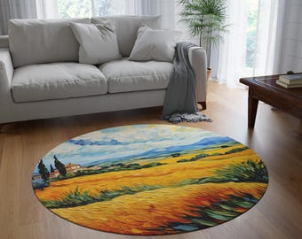 Prydnadsmatta inspirerad av Vincent van Gogh, postimpressionistisk matta, expressionistisk hallmatta, avantgardistisk uteplatsmatta #0394 AMSRUG