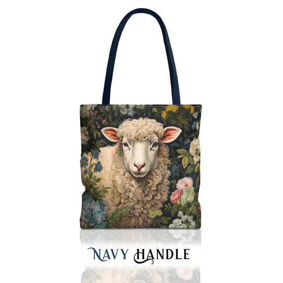 Sheep Tote Bag - William Morris Inspired Shoulder Tote