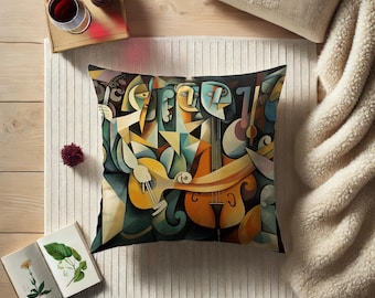 Elegant symbolistisch kussen geïnspireerd op Pablo Picasso, surrealistisch kubisme, cadeau-idee, bank, kussensloop veranda, kussen met vulling #0372 AMSPLW