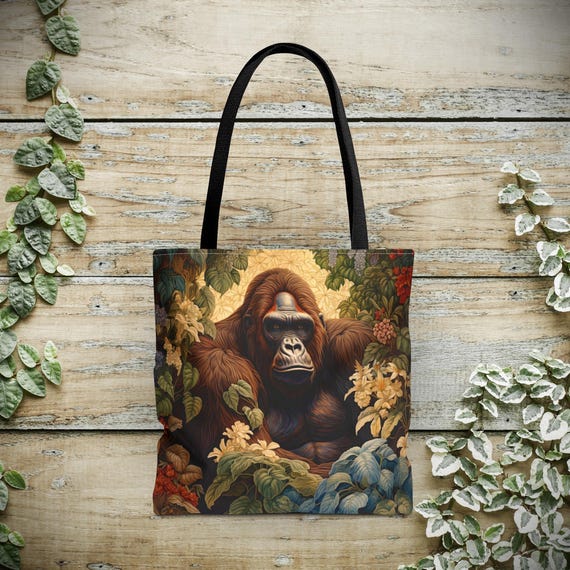 CafePress Little Brother Monkey Tote Bag - Natural Canvas Reusable Shopping Bag, Medium 15x18x6 Inches - View #9