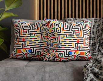 Vibrant Street Art Pillow Inspired Keith Haring, Mural Art, Best