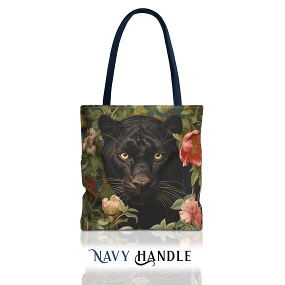 Black Panther Tote Bag - William Morris Inspired Shoulder Tote