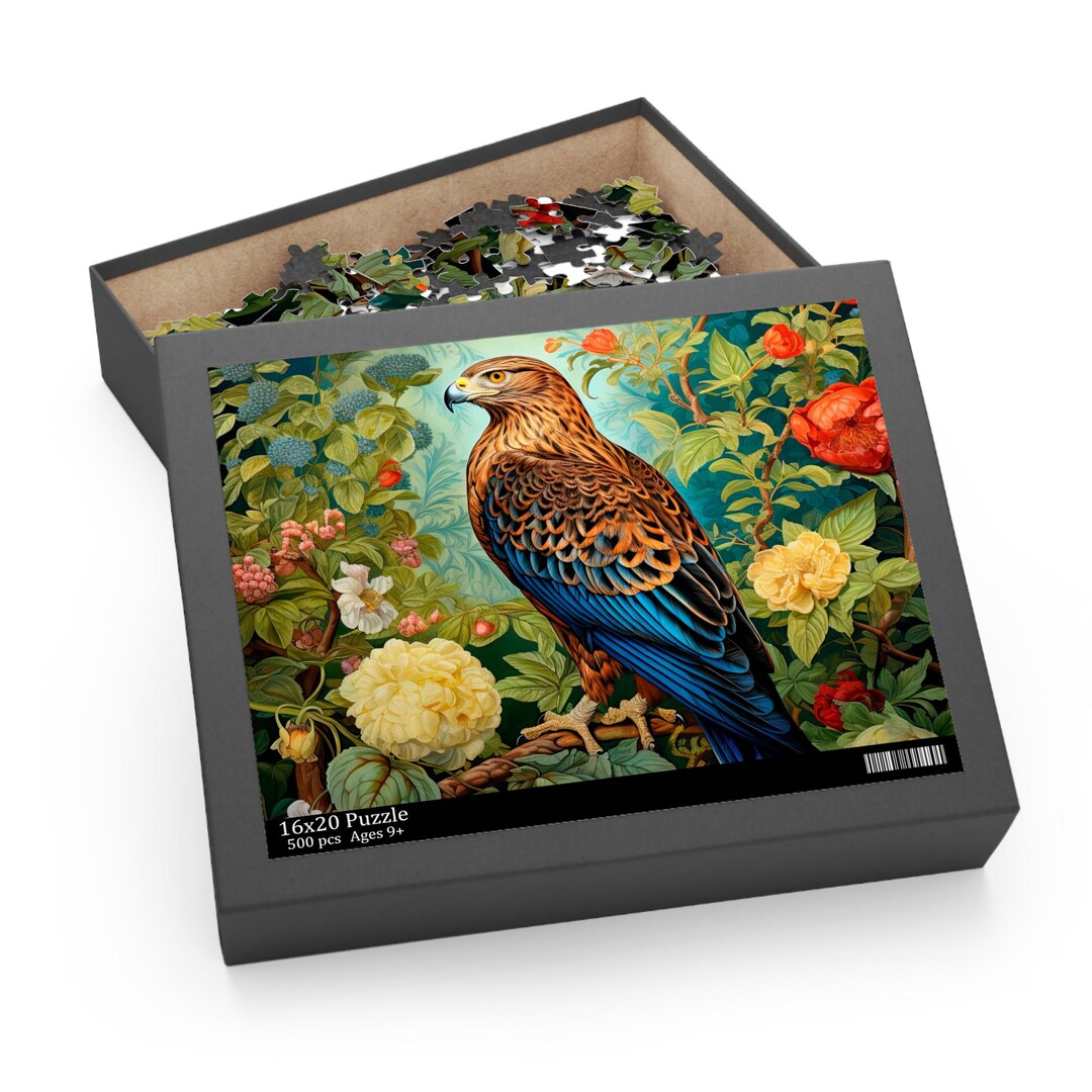 Falcon Jigsaw Puzzle, William Morris Inspired, Naturecore Game ...