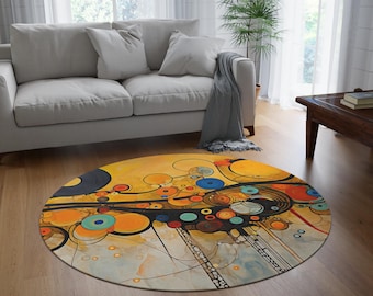 Throw Rug Inspired By Gustav Klimt, Art Nouveau Carpet, Symbolic Area Rug, Vienna Secession Mat, Rectangular Design #0345 AMSRUG