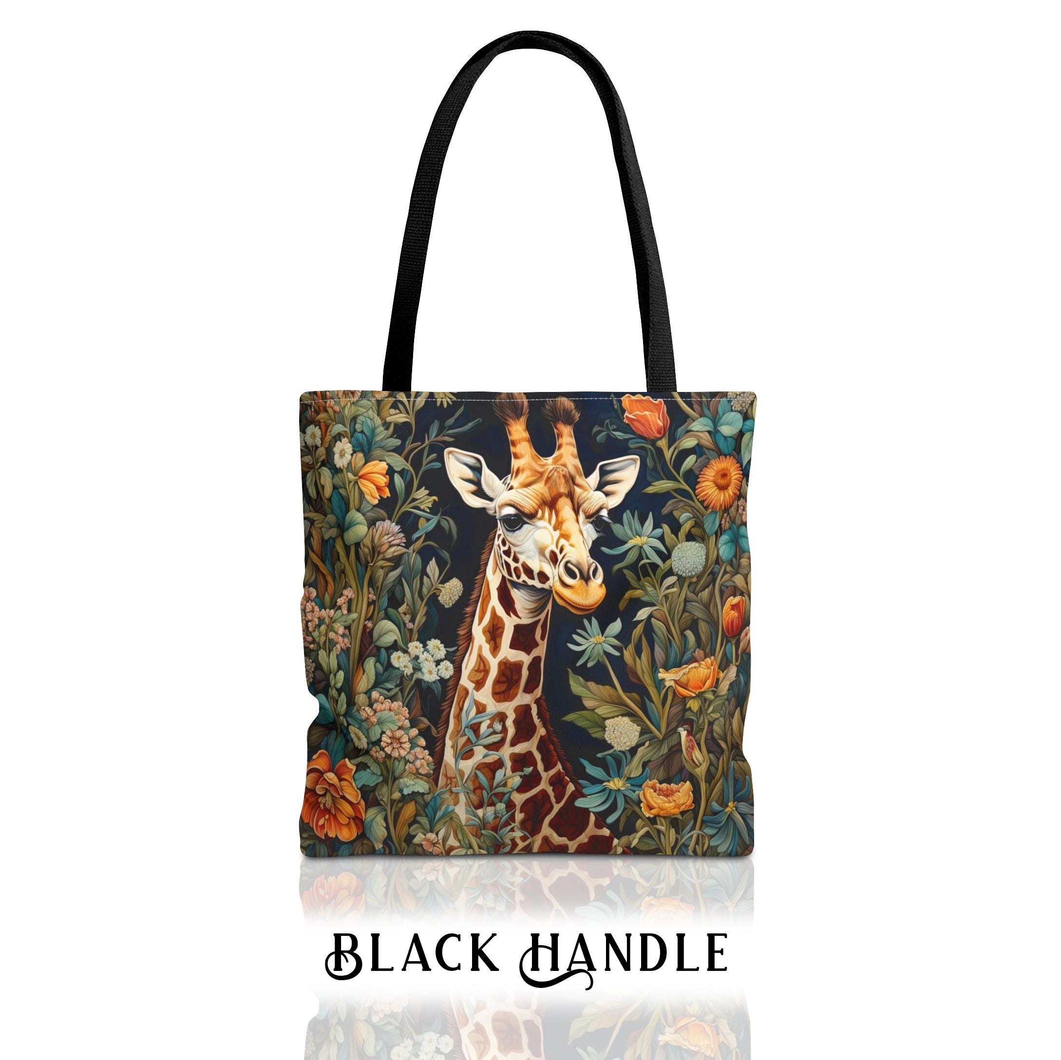 Giraffe Tote Bag - William Morris Inspired Shoulder Tote, Jungle