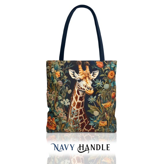 Giraffe Tote Bag - William Morris Inspired Shoulder Tote, Jungle