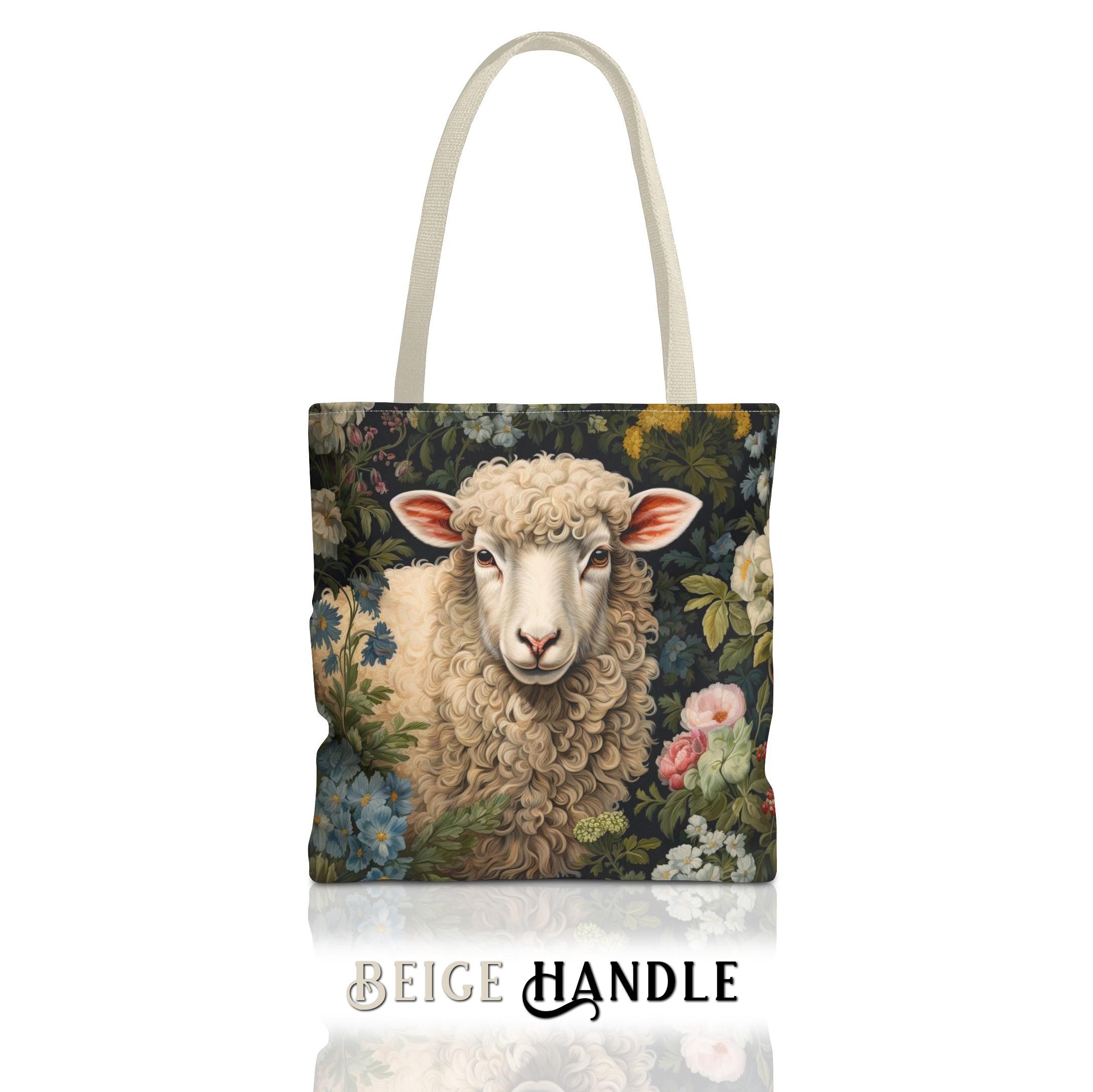 Sheep Tote Bag - William Morris Inspired Shoulder Tote