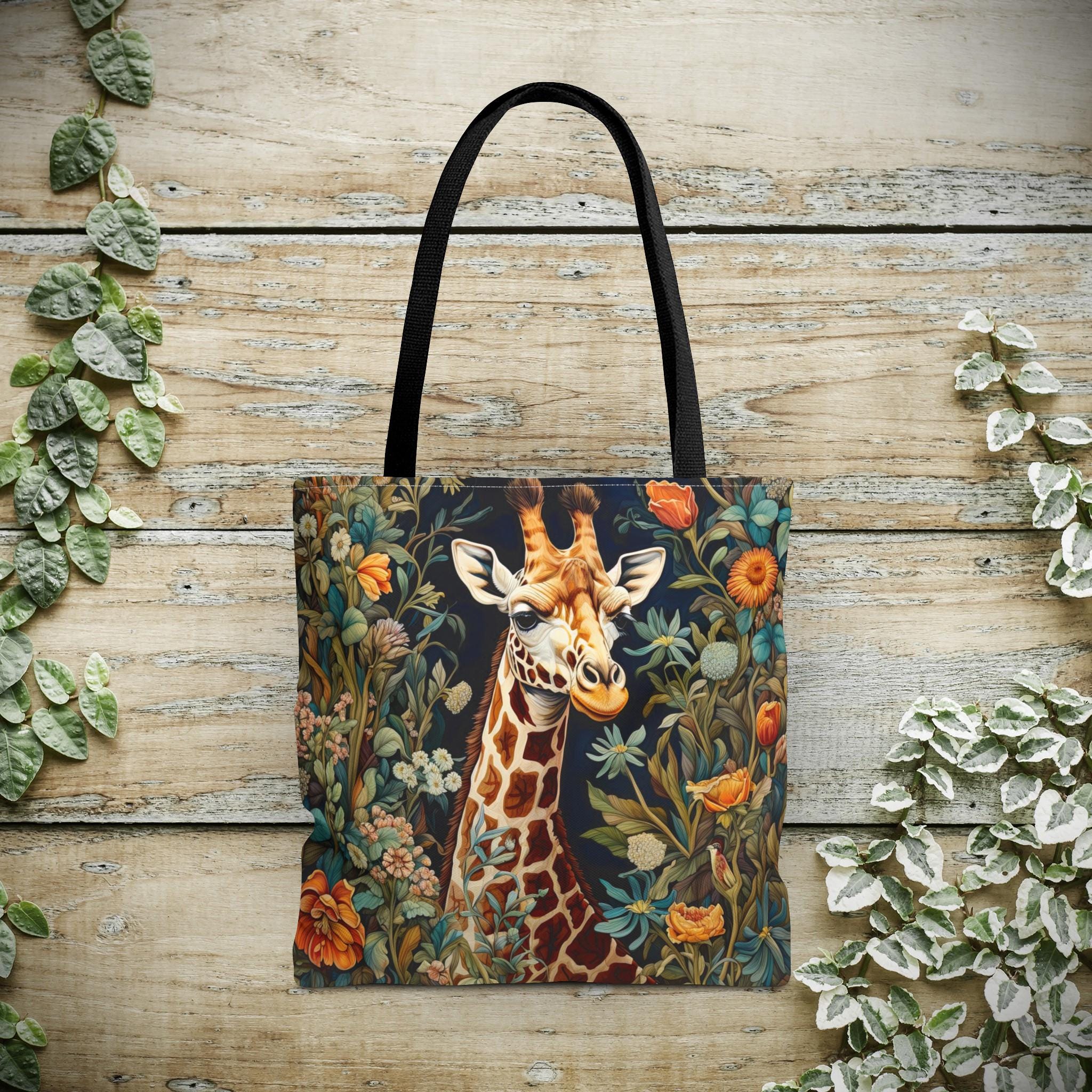 Giraffe Tote Bag - William Morris Inspired Shoulder Tote, Jungle