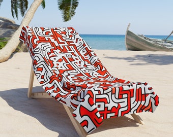 Haring Inspired Pop Art Beach Towel - Funky Summer Vibes