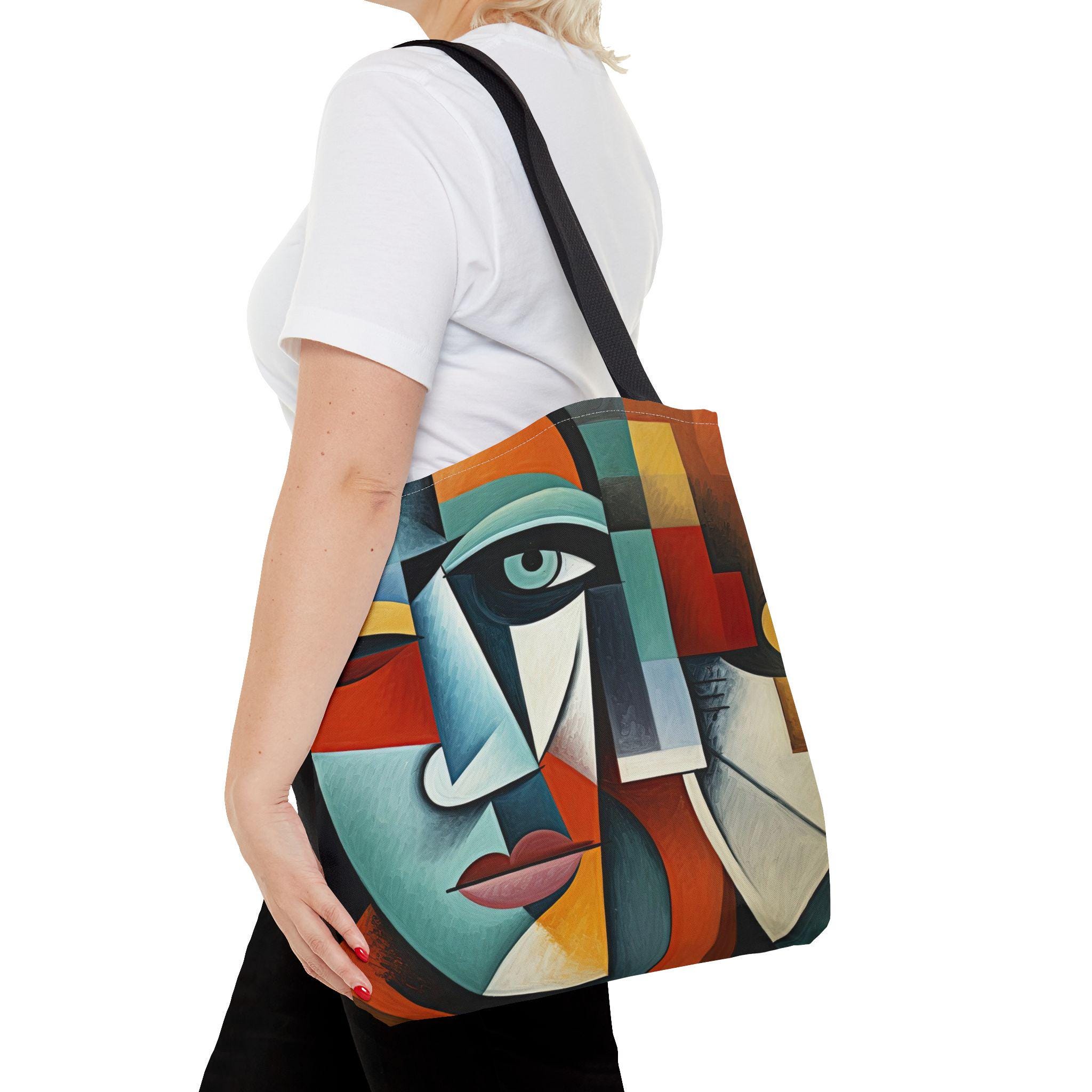 Tote Bag Inspired by Pablo Picasso, Cubist Travel Tote Sack