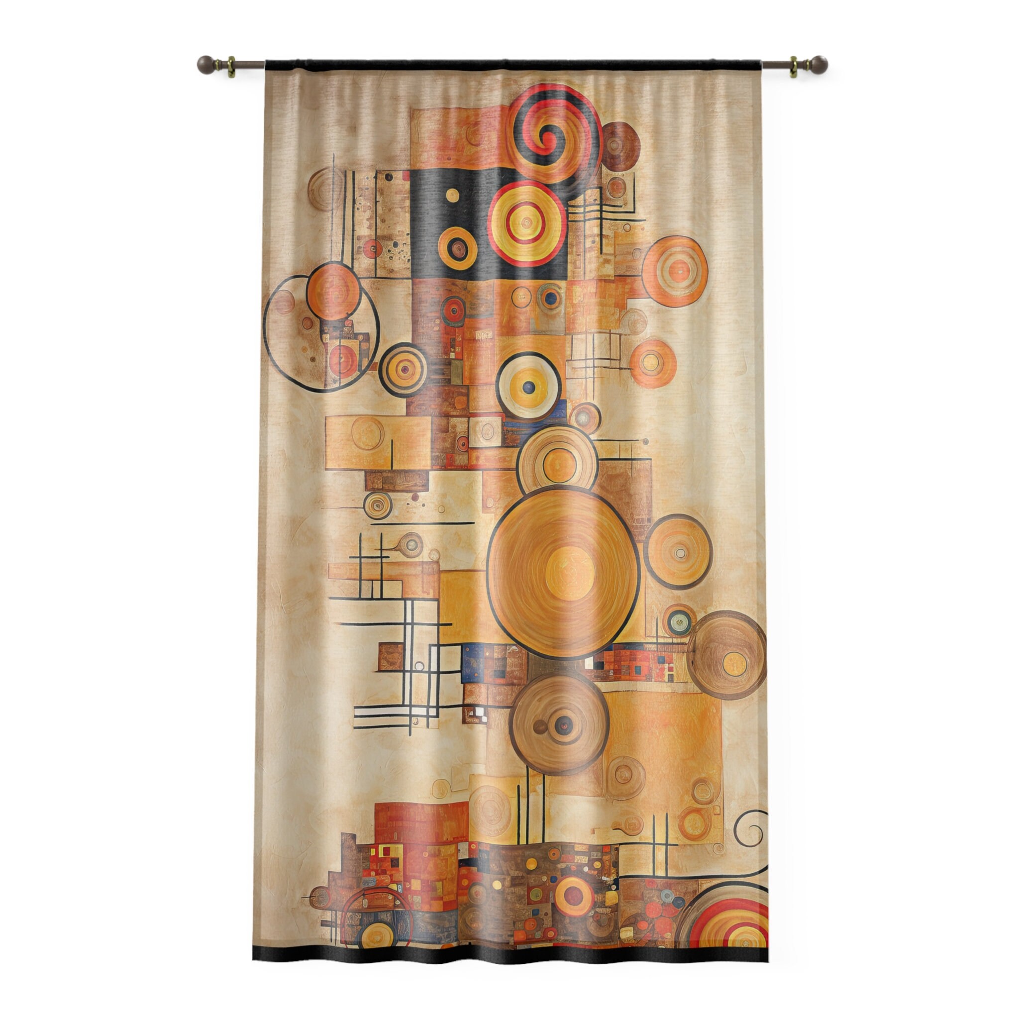 グスタフ・クリムトにインスパイアされた鮮やかな象徴主義の窓カバー