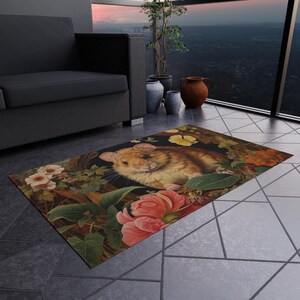 Hamster Rug Hamster Rug - William Morris Inspired Dwarf Hamster Floorcloth ...