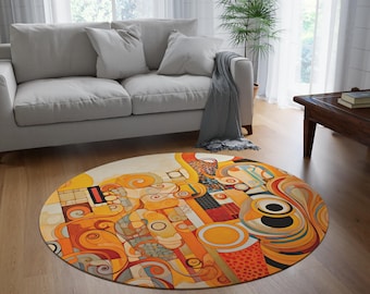Throw Rug Inspired By Gustav Klimt, Belle Epoque Carpet, Vienna Secession Runner, Art Nouveau Narrow Rug, Elegant Style #0347 AMSRUG