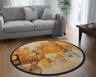 Throw Rug Inspired By Gustav Klimt, Rectangular Carpet, Symbolic Kitchen Rug, Vienna Secession Runner, Art Nouveau Vibes #0351 AMSRUG