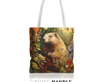 Marmot Tote Bag - William Morris Inspired Shoulder Tote