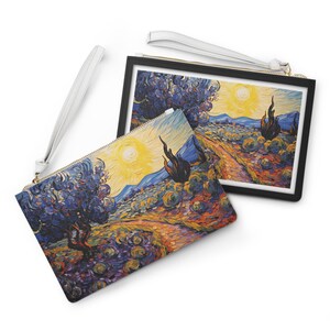 Modern Art Clutch Bag Inspired by Vincent Van Gogh, Post-Impressionism Fashion Purse, Pointillist Art Bag #0396 AMSBAG1CLT