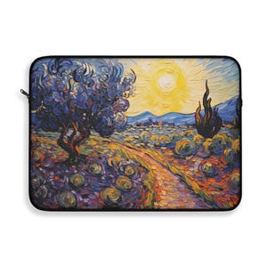 Impressionist Laptop Sleeve, Van Gogh Inspired, Pointillism, Modern Art MacBook Case, Neo-Impressionism, Vibrant Design #0396 AMSBAG1LAP