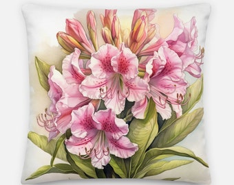 Azalea #3 | Earthcore flower pillow for home decor enthusiasts | Rhododendron cushion | 2 Size, PADDING INCLUDED